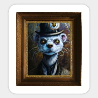 Steampunk Ferret Self Portrait Sticker